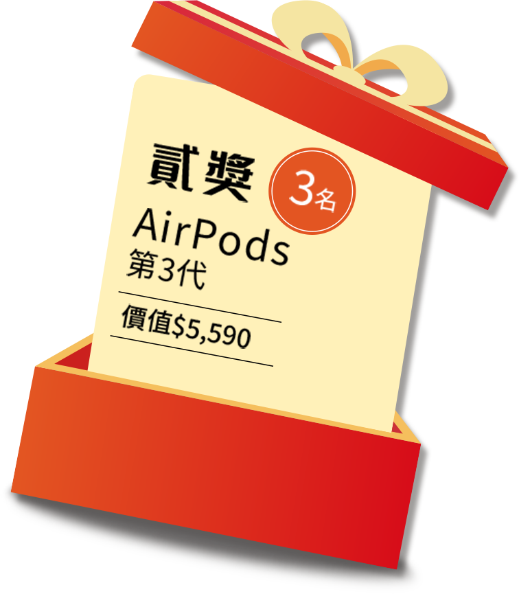 貳獎 AirPods 第3代 價值$5,590